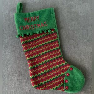 Green and Red Christmas Stocking